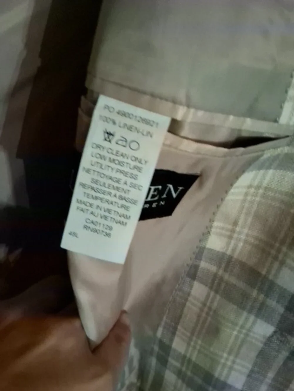 Lauren Ralph Lauren Men's Plaid Sport Coat in Beige and Gray